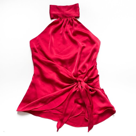 Ramy Brook Daphne Wrap Blouse Rouge Red Size 0 NEW NWT - Picture 3 of 10